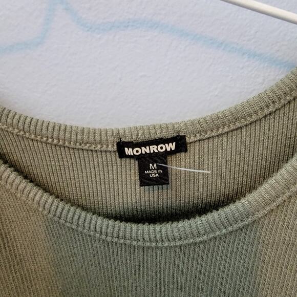 Monrow Evereve Poplin Tank Shirt Laurel Green Size M - Picture 10 of 11